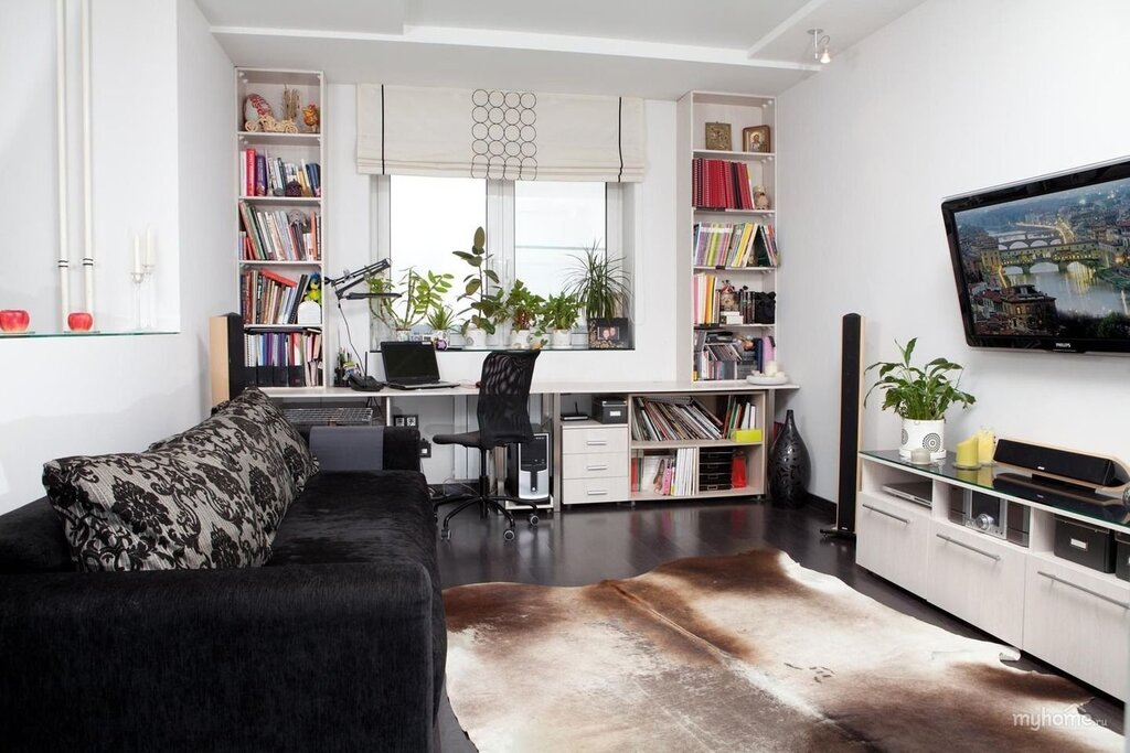 A work corner in the living room