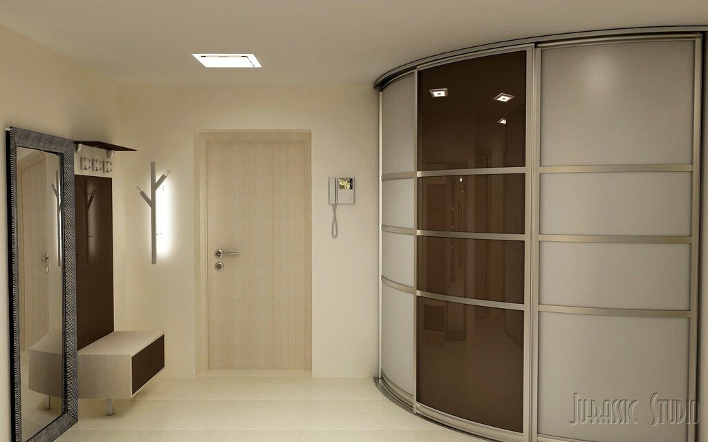 Radius wardrobe for the hallway