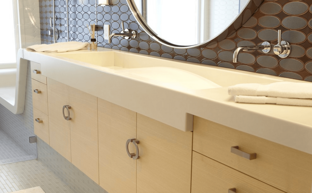 Sink made of artificial stone for the bathroom