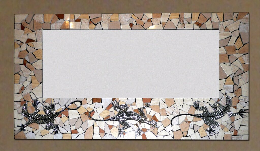 Frame for a mirror made of tiles