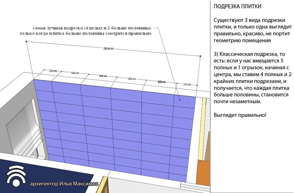 Layout of large-format tiles