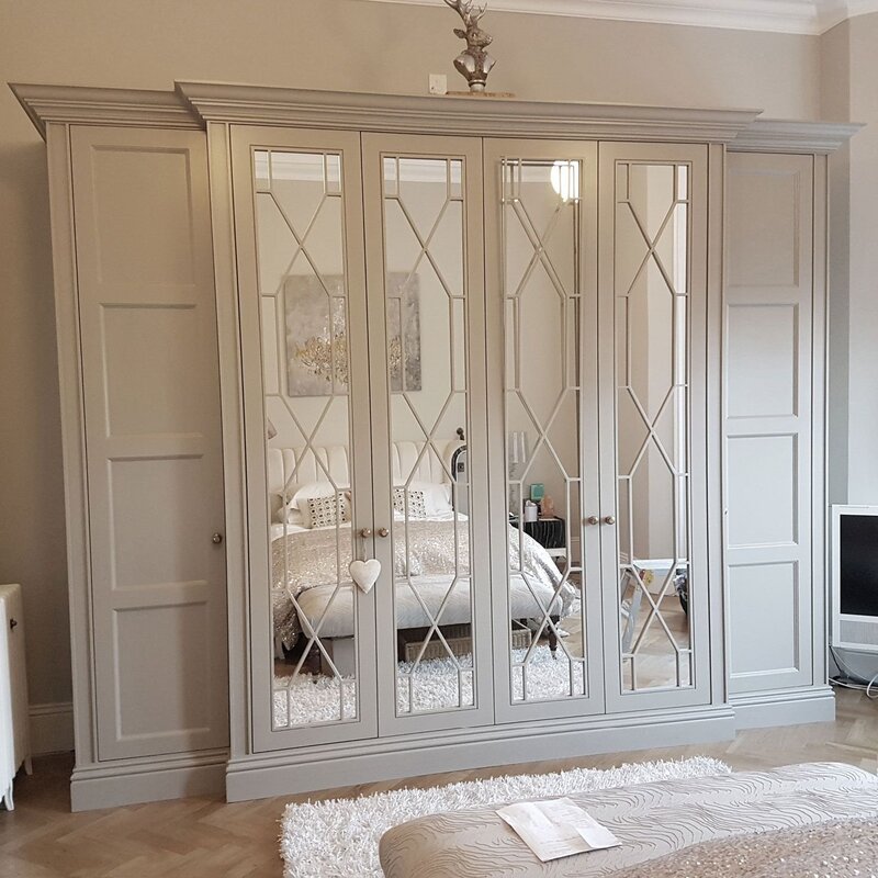 Wardrobe with mirrored doors