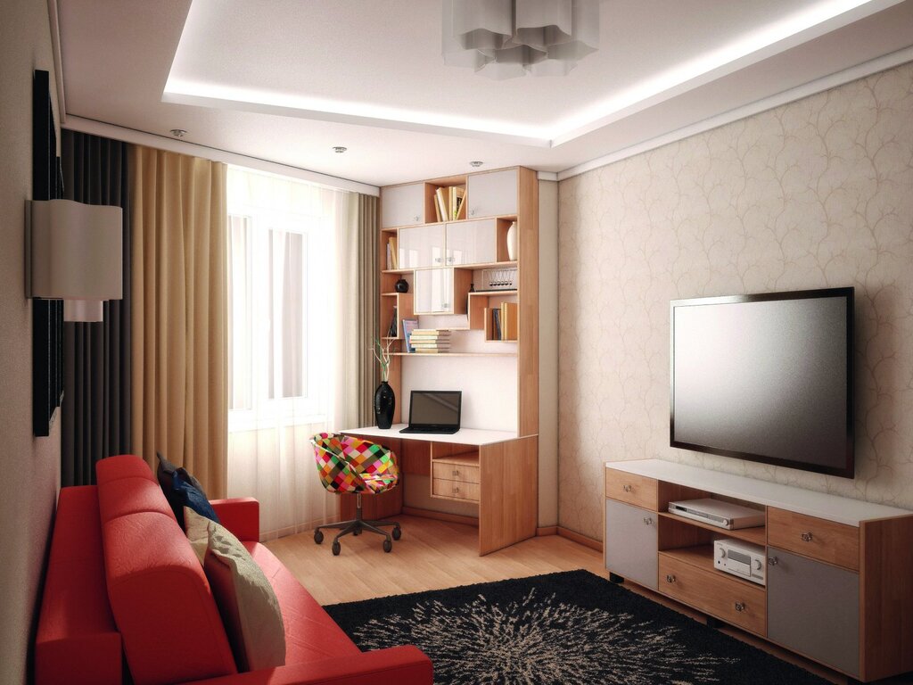 Furniture arrangement in a one-room Khrushchyovka