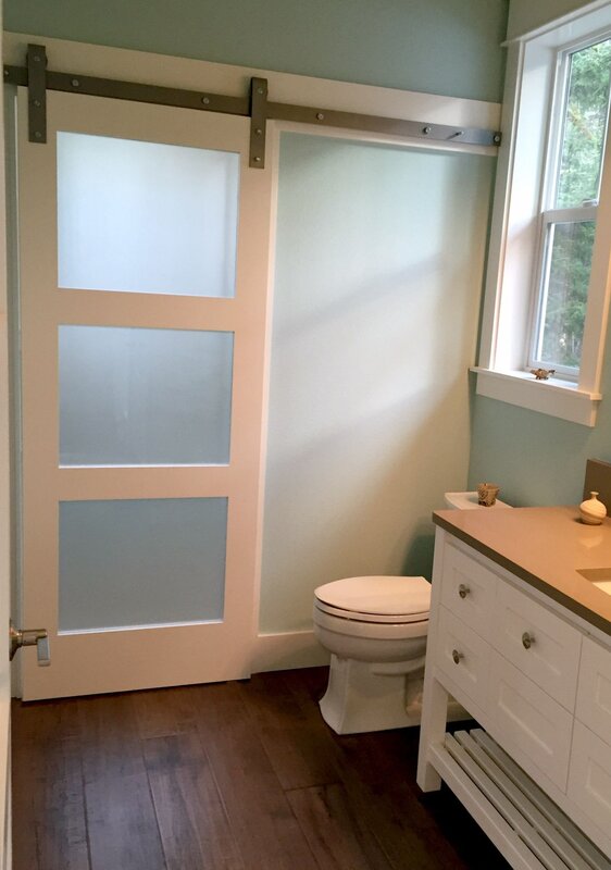 Sliding door to the bathroom