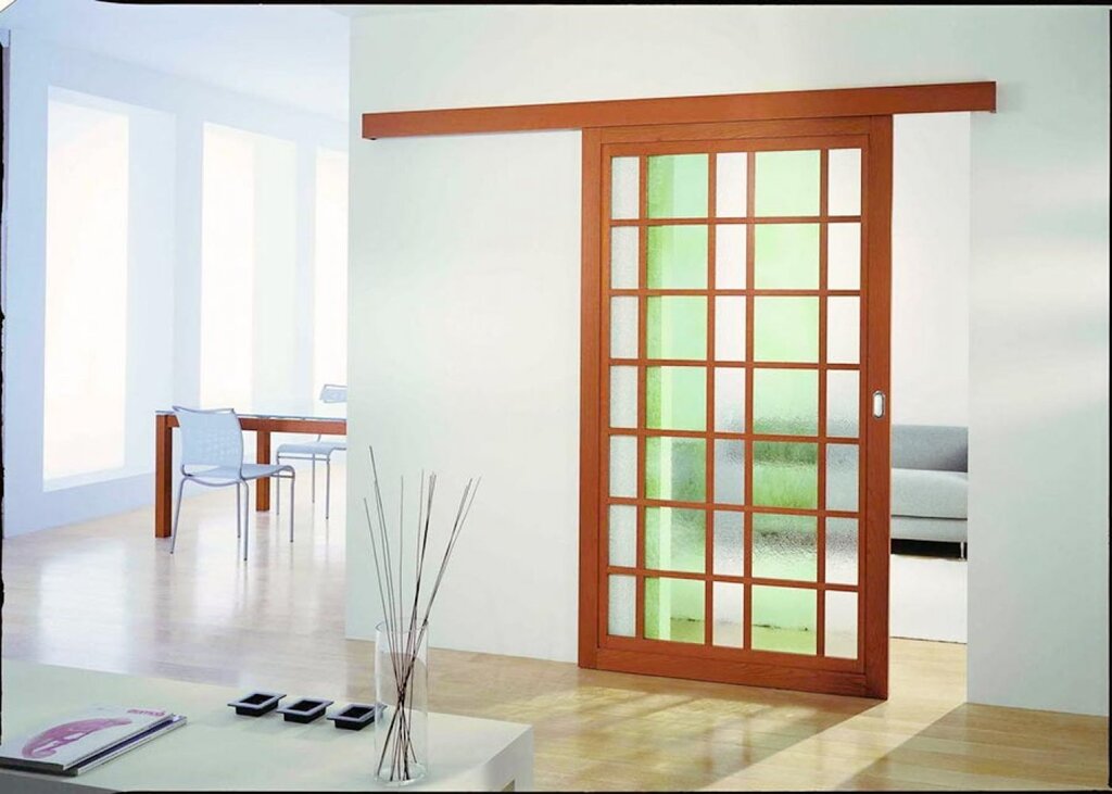 Sliding doors with glass