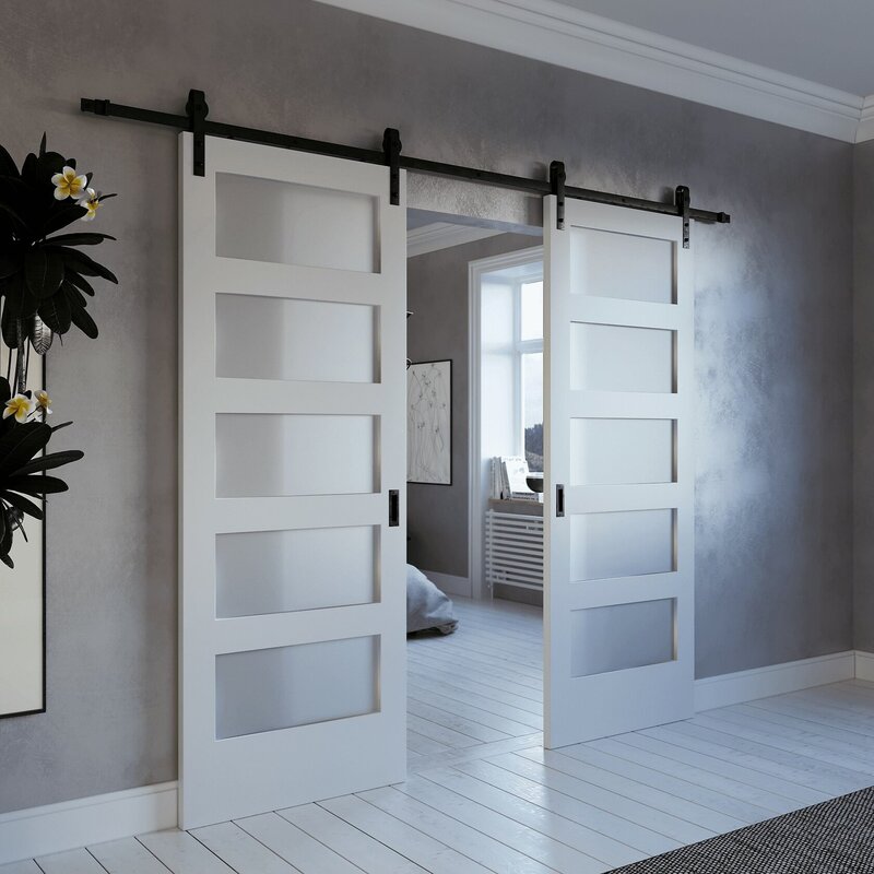 Sliding interior doors into the wall