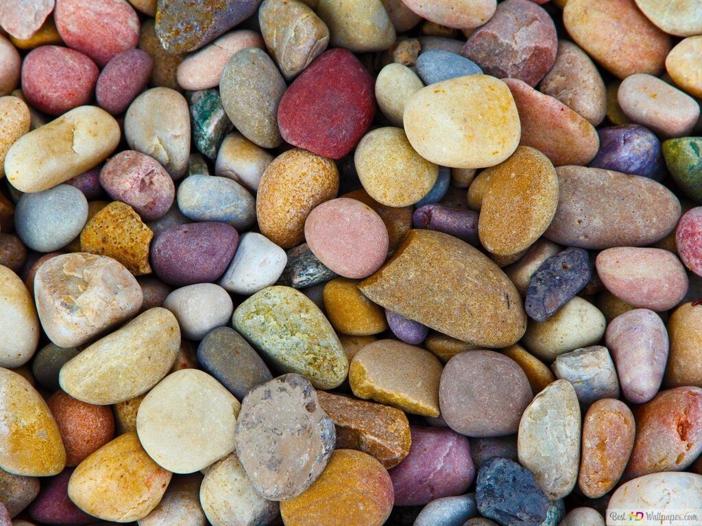 Multicolored stones for decoration