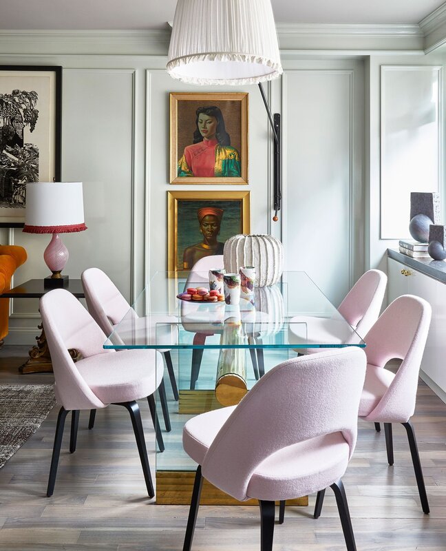 Multicolored chairs in the interior