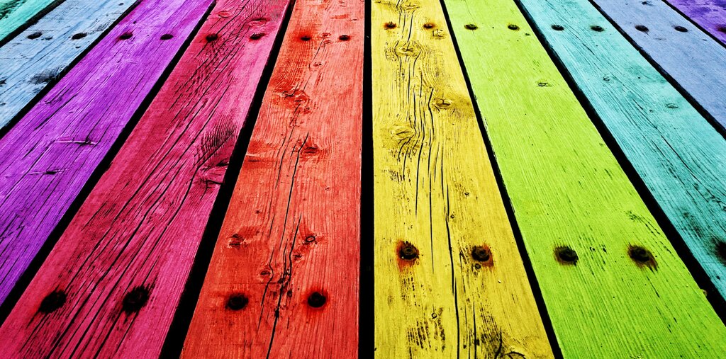 Colorful wooden floor