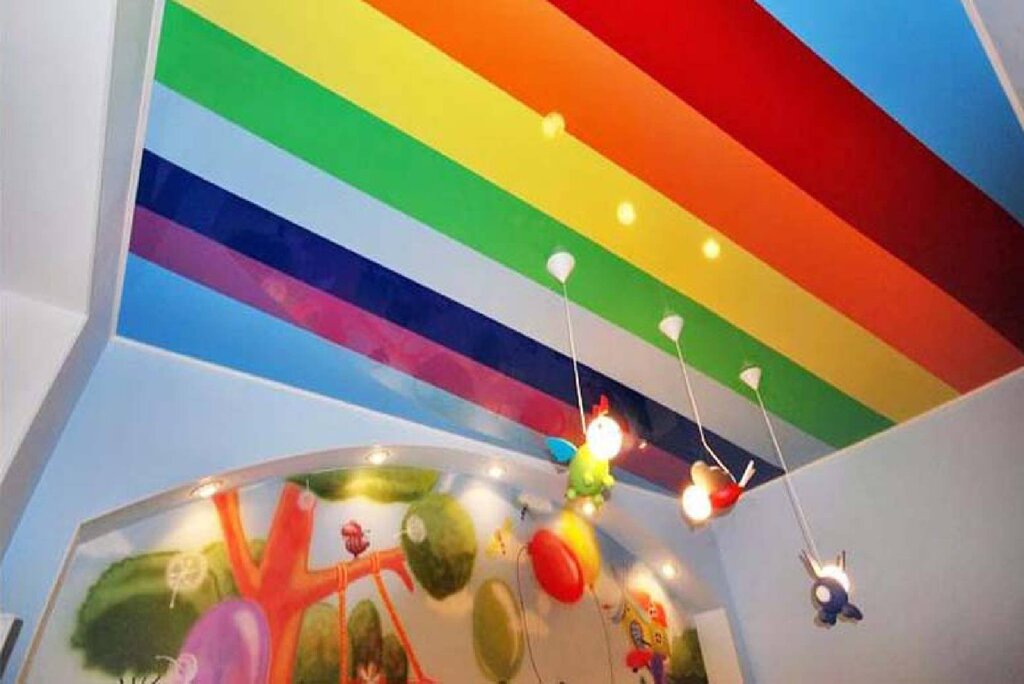 Multicolored stretch ceiling 34 фото