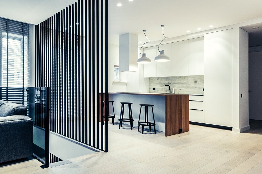 White slatted partition