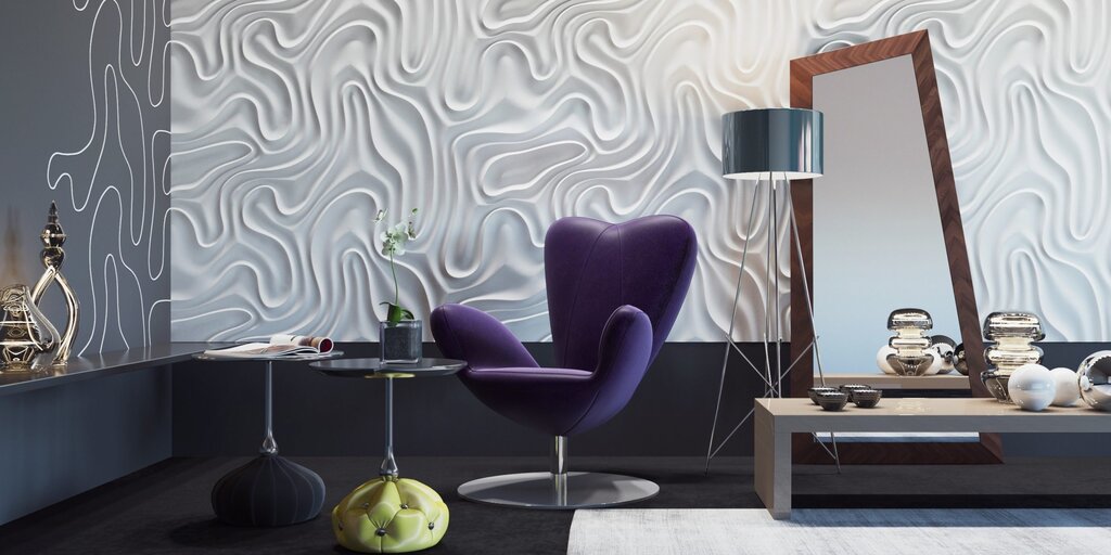 Embossed wallpaper for walls