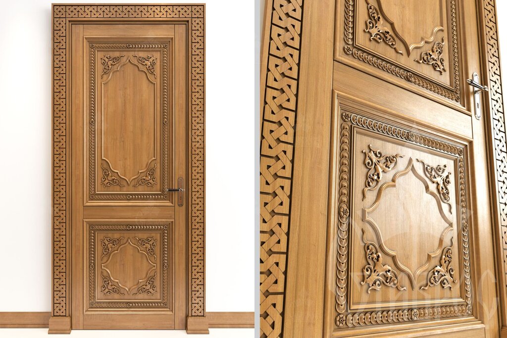 Carved wooden doors