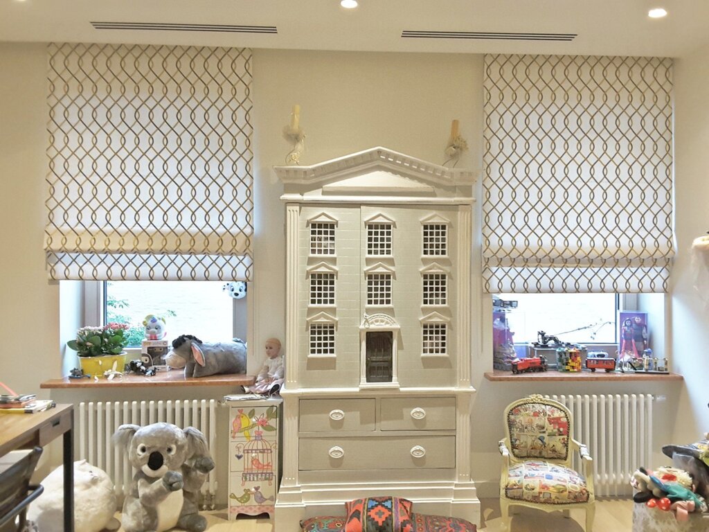 Roman shade in the interior of a children's room