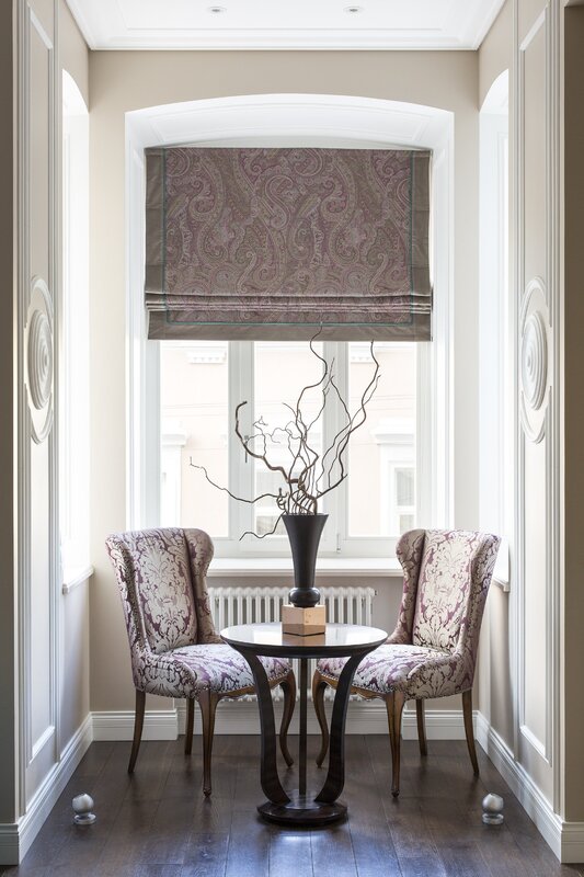 Roman shades in modern interior