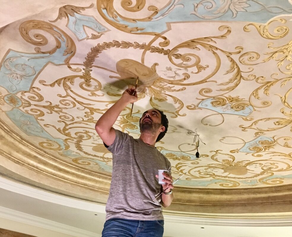 Drawings on the ceiling with your own hands photo