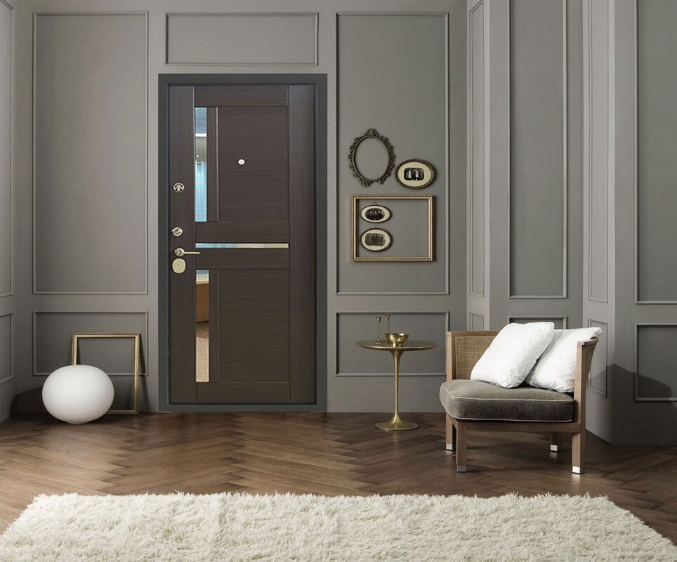 Red doors in the apartment interior