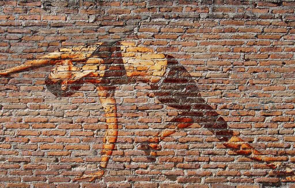 Painting of a brick wall