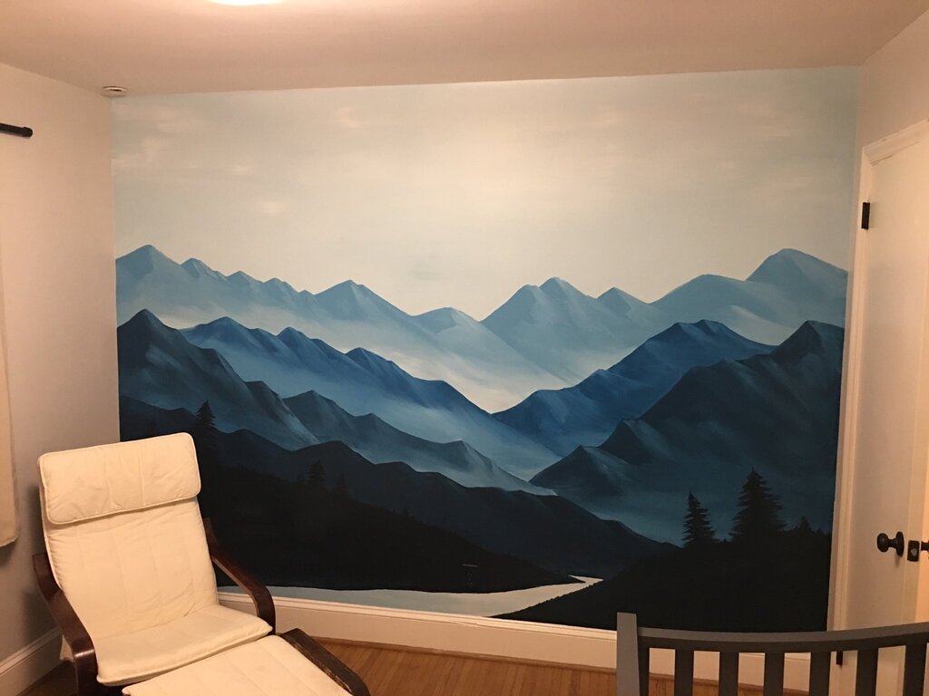 Wall painting of the mountain