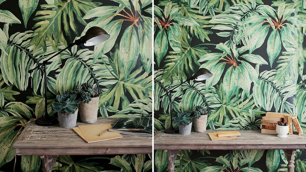 Wall painting leaves