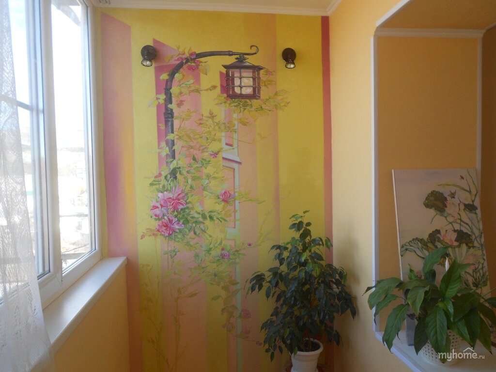 Wall painting on the balcony