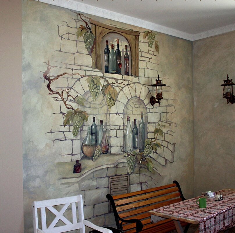 Wall painting in the kitchen