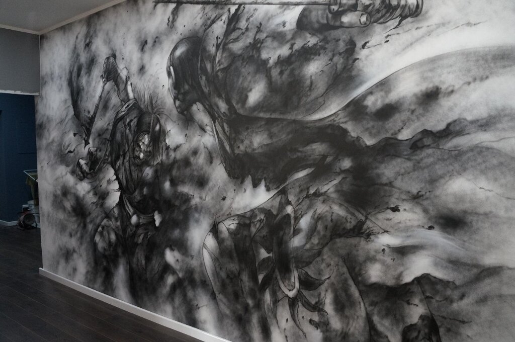 Wall painting to look like marble