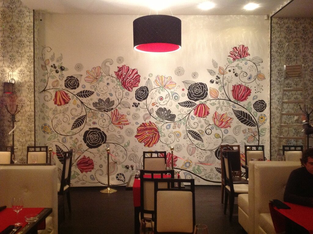 Wall painting in a café