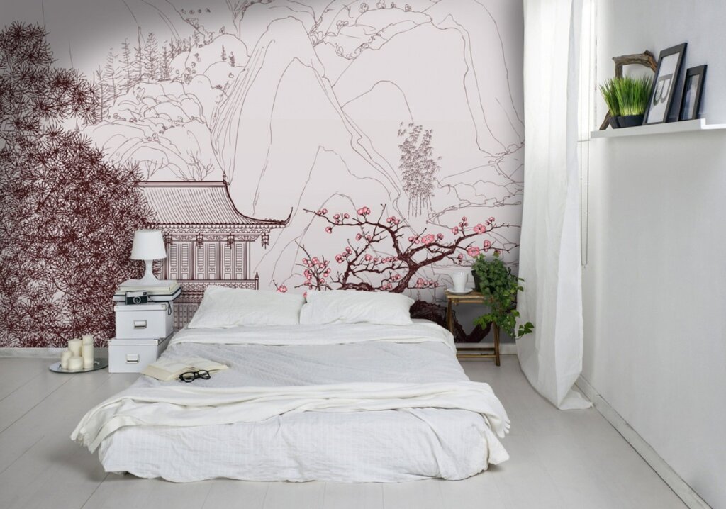 Wall painting in the bedroom