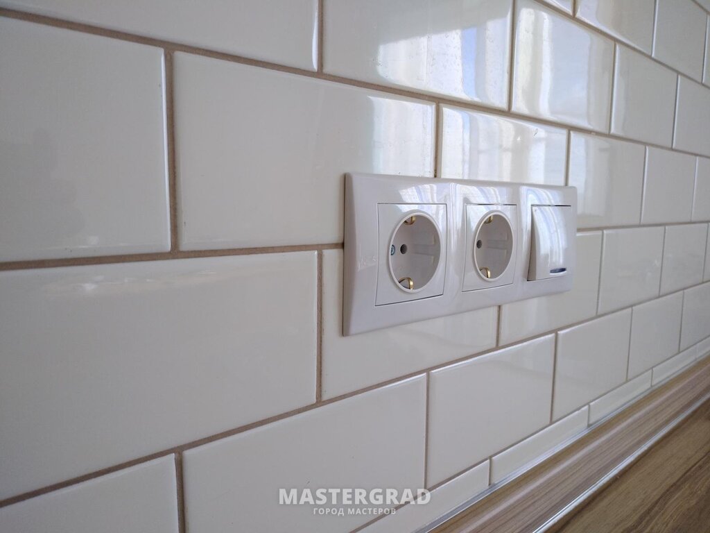 Outlets on subway tile