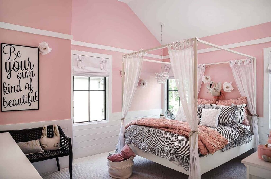 A pink room for a girl