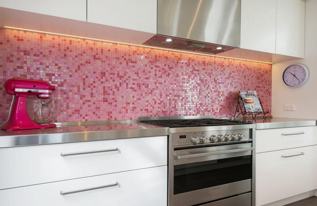 Pink tile for the backsplash 12 фото