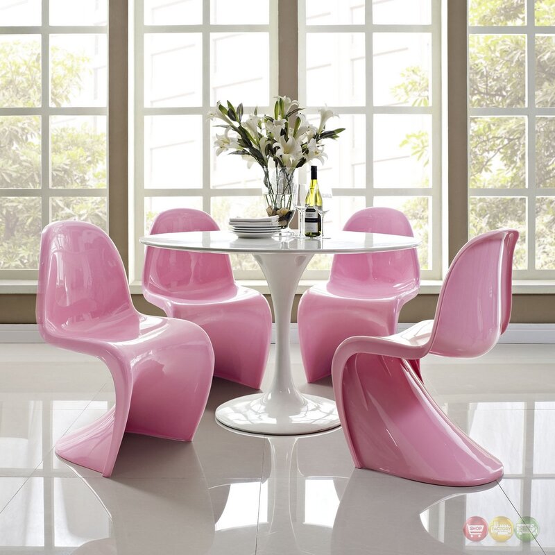 Pink chairs in the interior