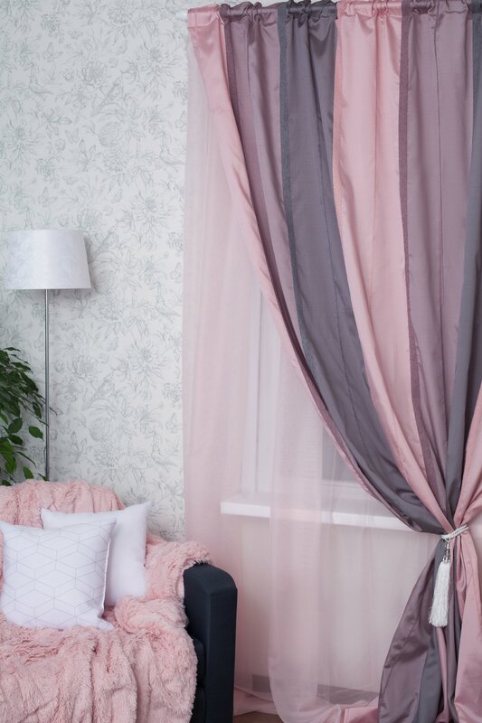 Pink curtains