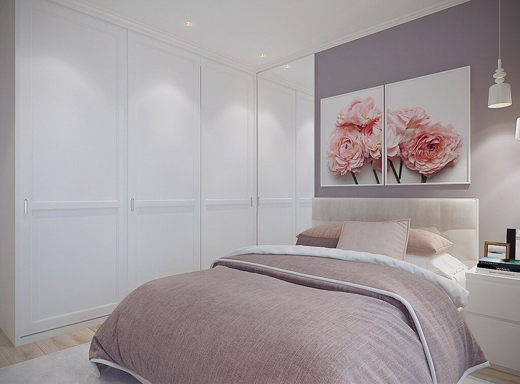 Pink and gray bedroom