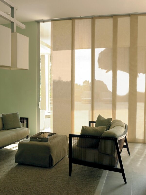 Roller blinds for room zoning