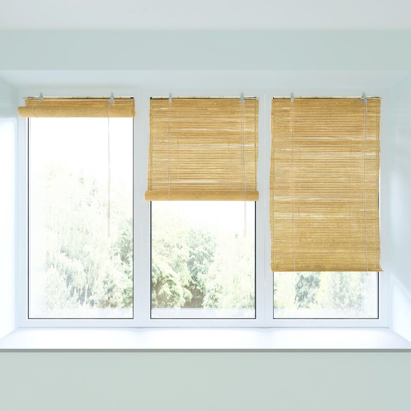 Roller blinds for wooden windows