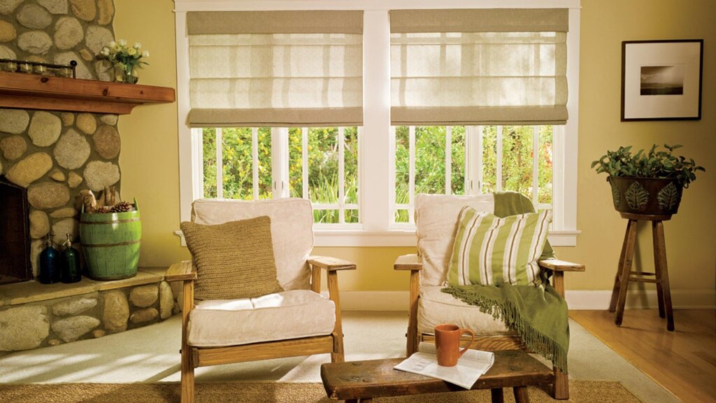 Roller blinds for the veranda