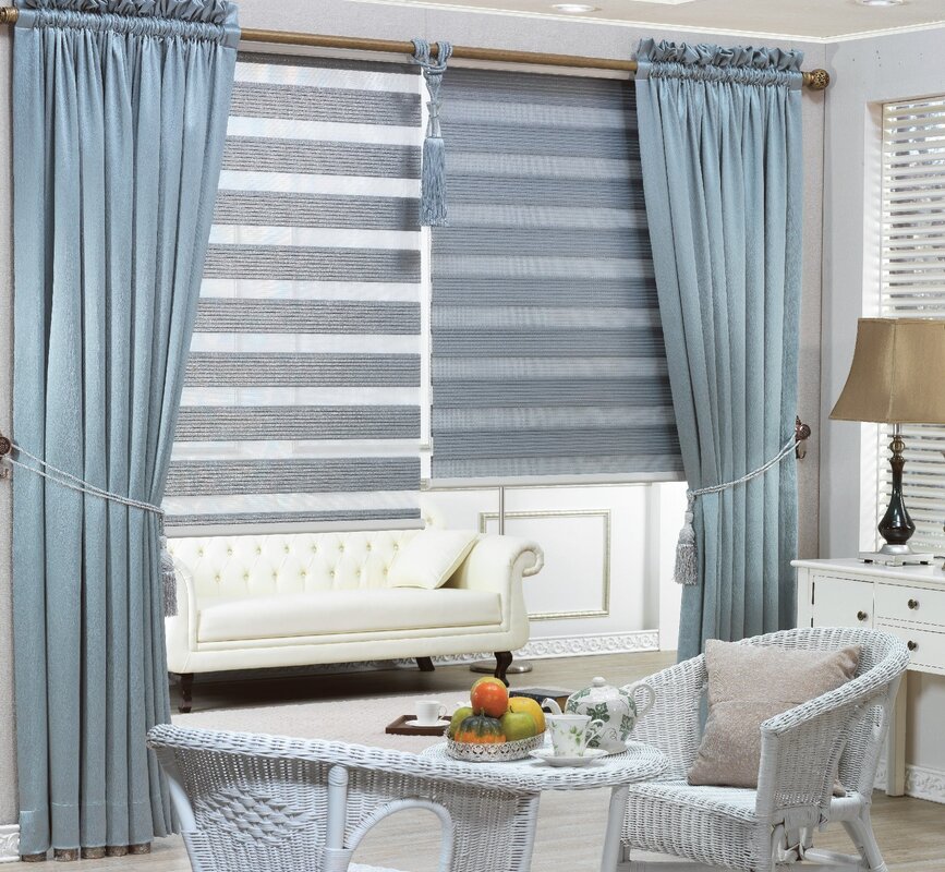 Roller blinds in the kitchen interior