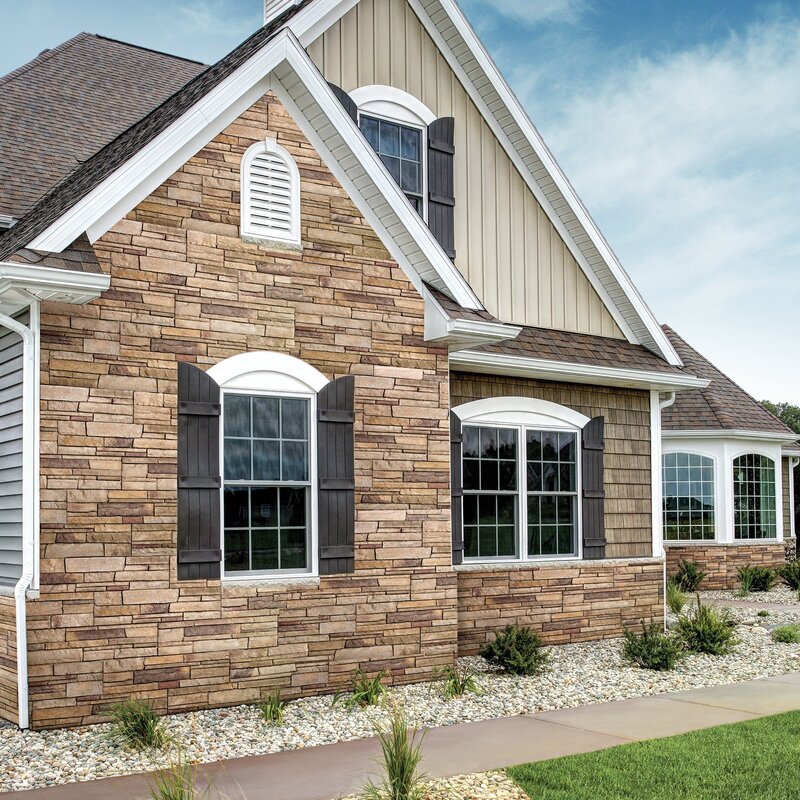 Stone-look siding