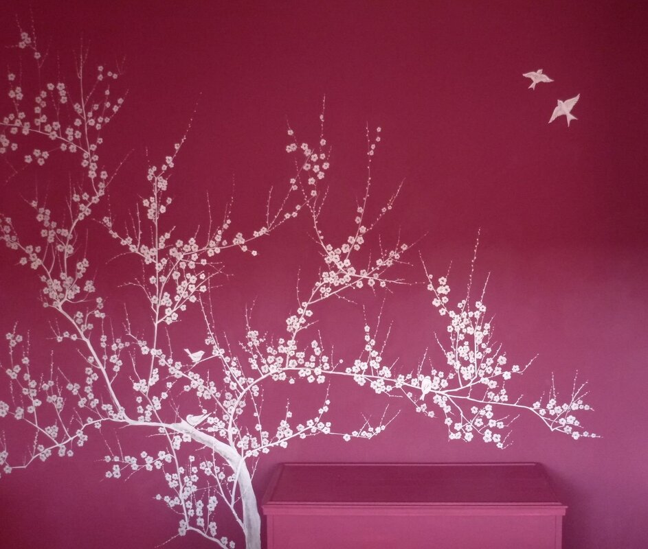 Sakura on the wall