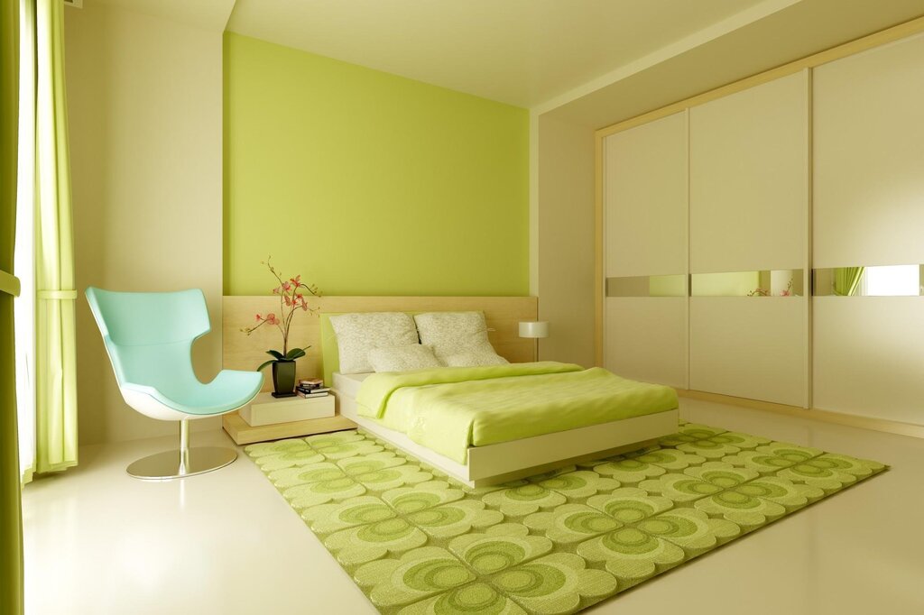 Light green bedroom