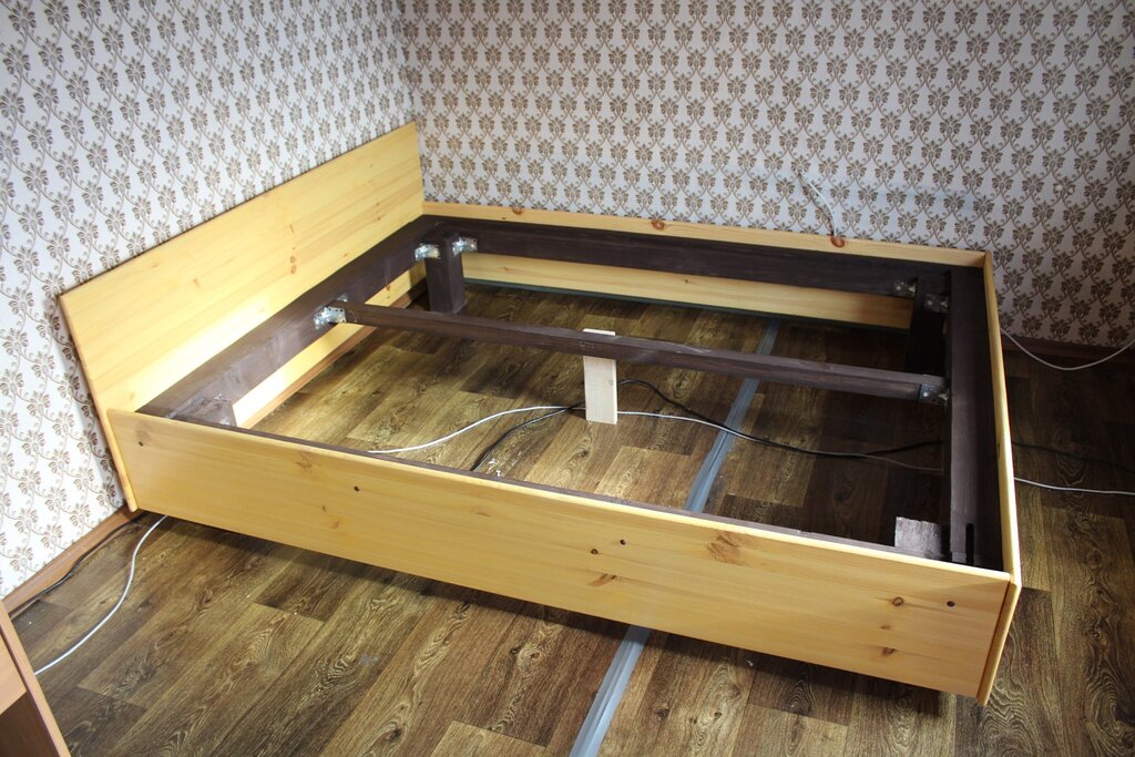 Homemade bed with drawers