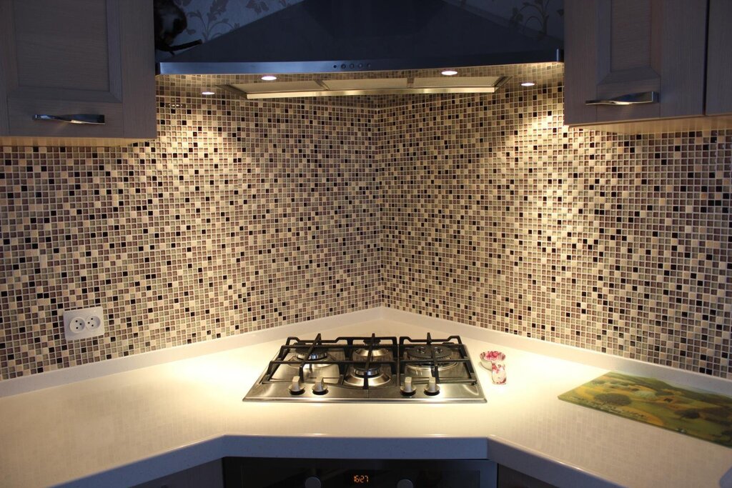 Self-adhesive mosaic for kitchen backsplash