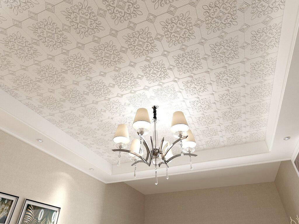 Self-adhesive ceiling wallpaper