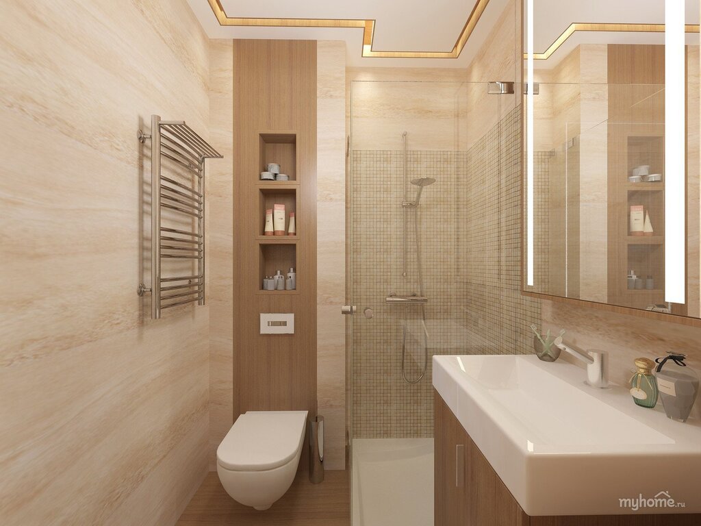 Bathroom in beige tones