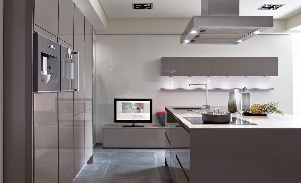 Gray high-tech kitchen