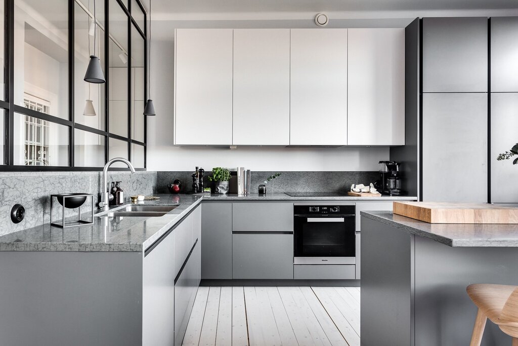 Gray kitchen furniture