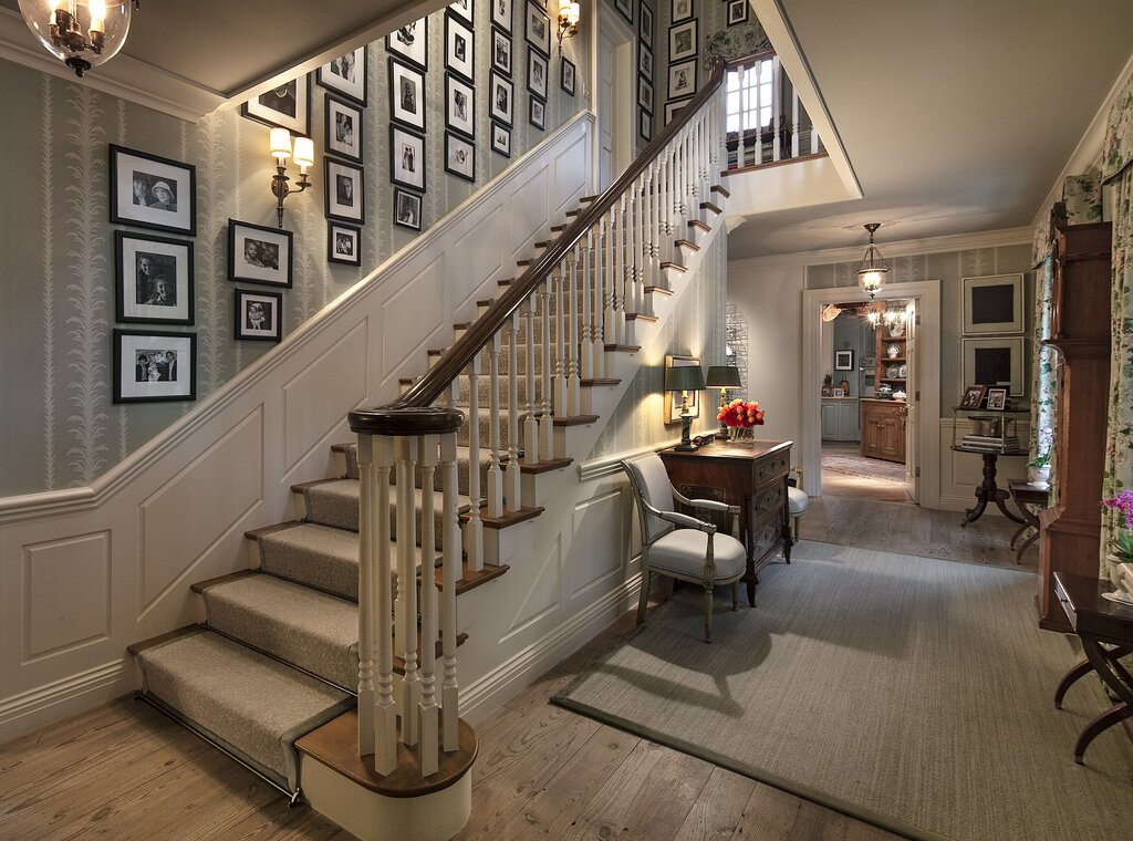 Gray staircase in the interior