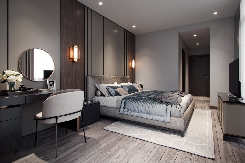 Gray furniture in the bedroom